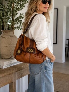 Fossil Long Live Vintage Leather Shoulder Bag